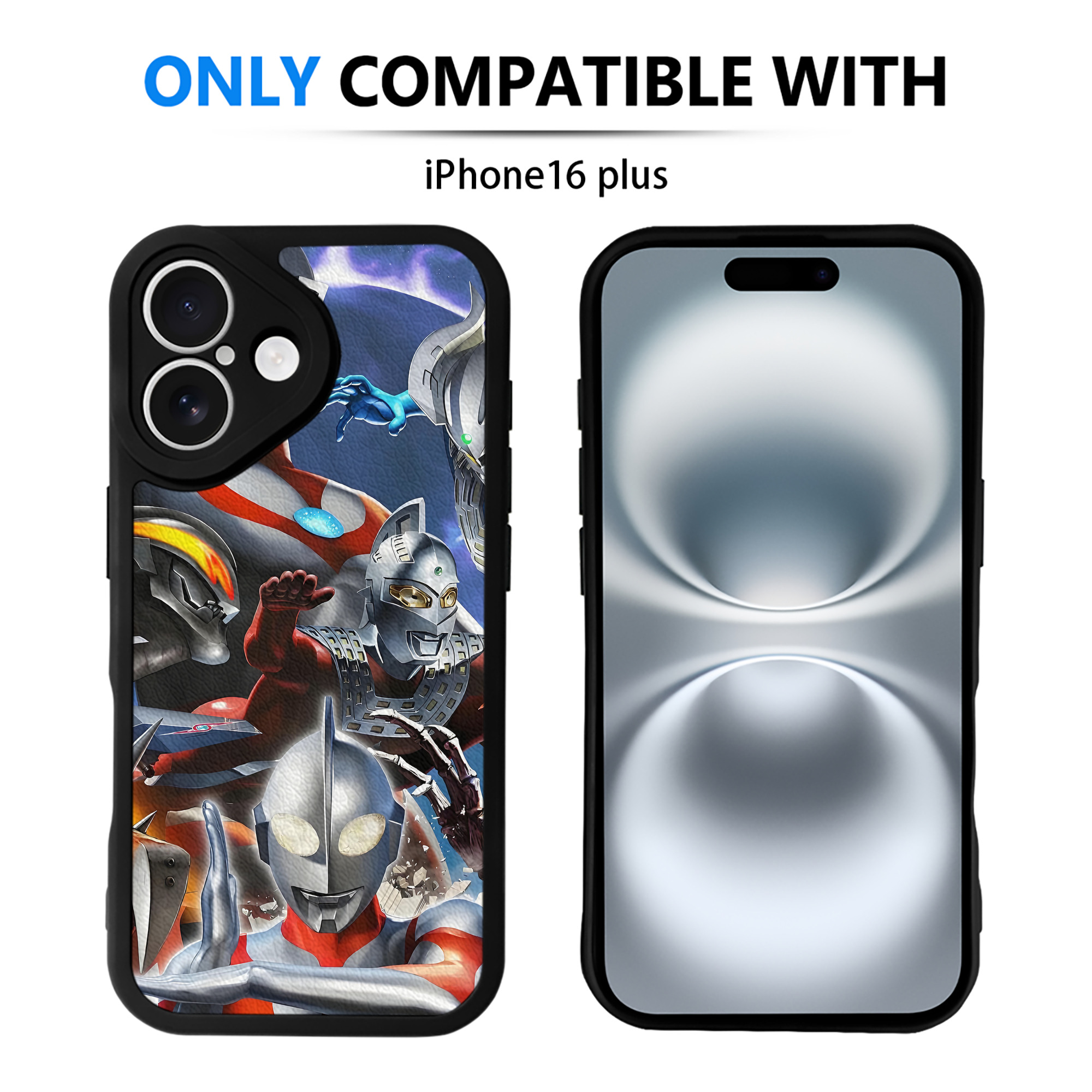 （画像用） ウルトラマン Ultraman 【iPhone 16シリーズ対応】シリコンスマホケース（レザー調） 材質：シリコン